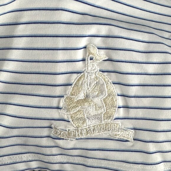 Draddy Sport Polo Shirt Large Short Sleeve Winged Foot Golf Striped TP-3408 - Picture 6 of 10